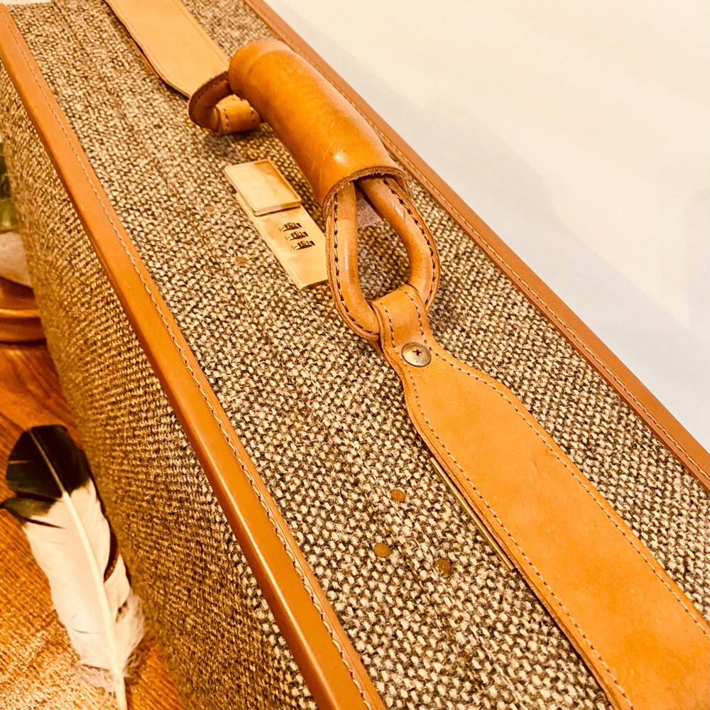Vintage Hartmann Belting Leather and Tweed Suitcase/Overnight Bag/Luggage - EUC - Picture 5 of 15